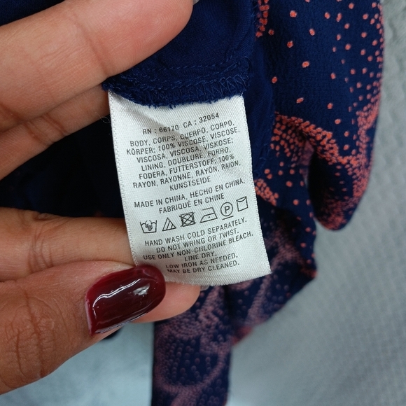 MAEVE Anthropologie Rosalia Mini Dress Women's 8 Navy Faux Wrap Ruffle Romantic - Picture 10 of 10